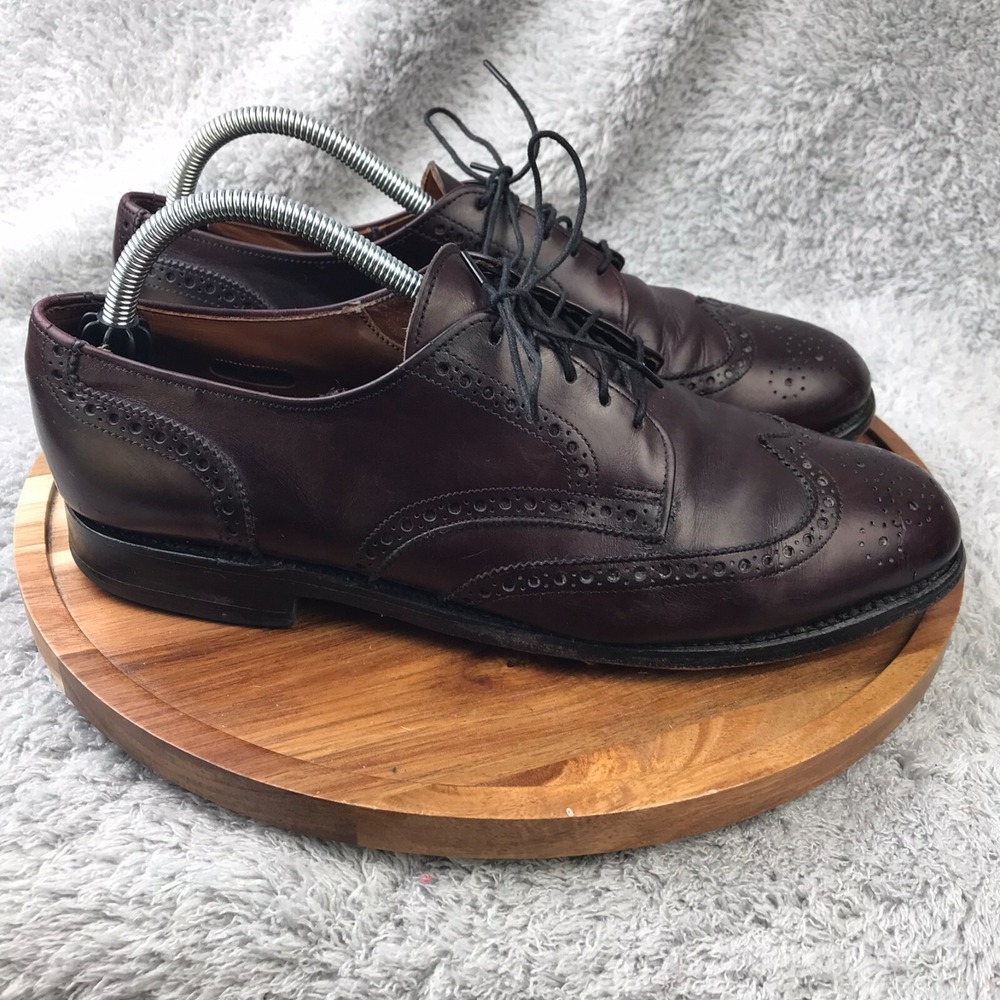 Allen Edmonds Ashland Dress Shoe Mens 9.5D Burgundy Wingtip Derby Oxford Leather